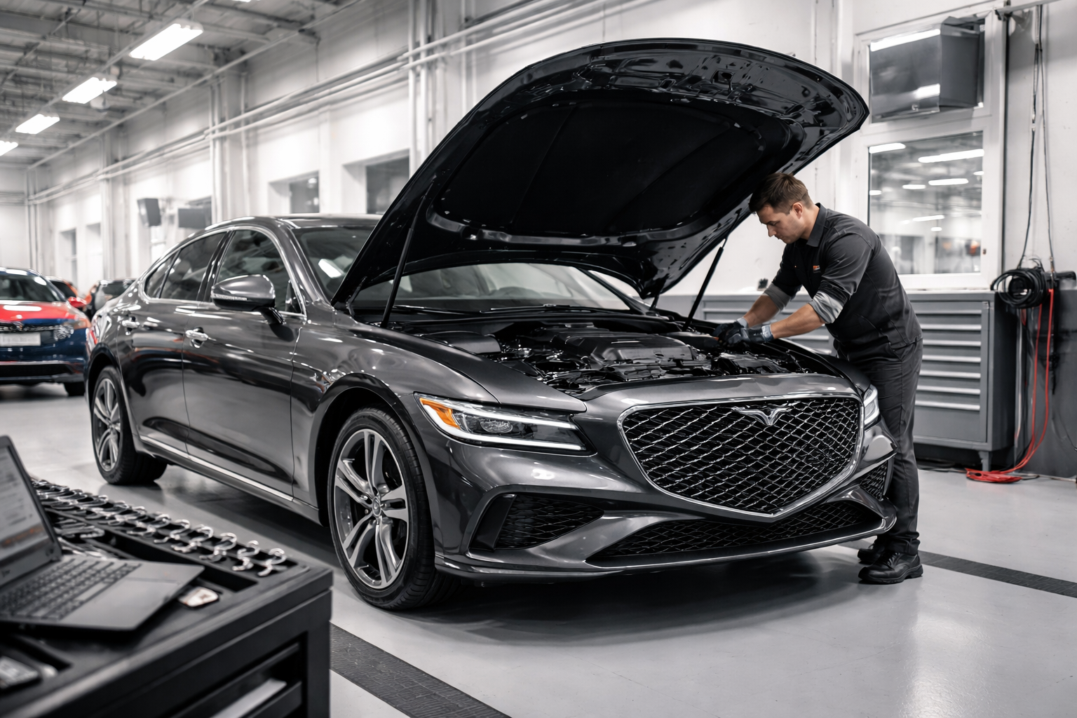 Genesis in repair bay